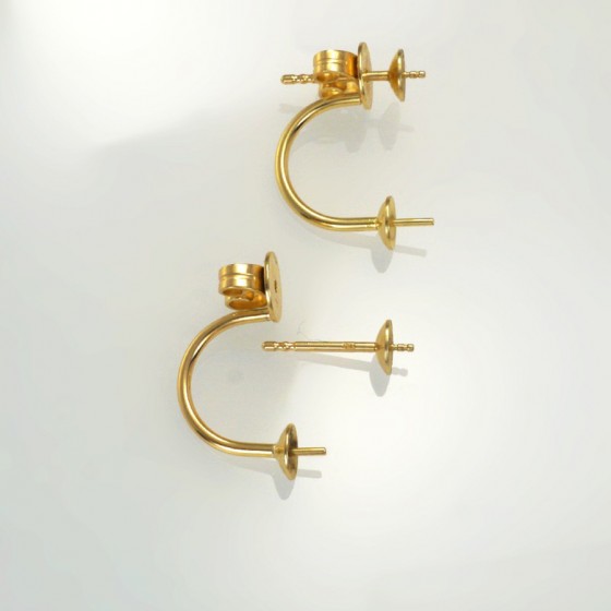 Ref. 228 Doppelohrstecker mit glatten Perlschüsseln