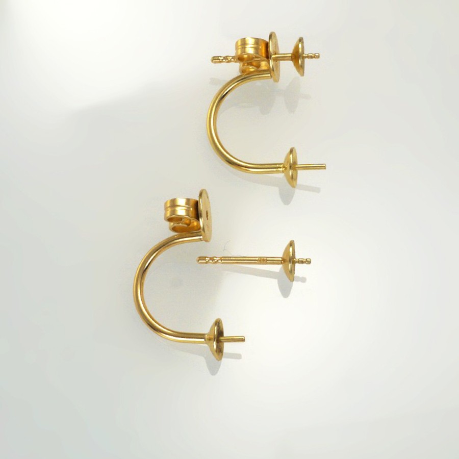 Ref. 228 Doppelohrstecker mit glatten Perlschüsseln