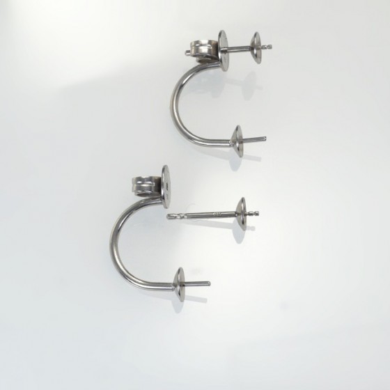 Ref. 228 Doppelohrstecker mit glatten Perlschüsseln