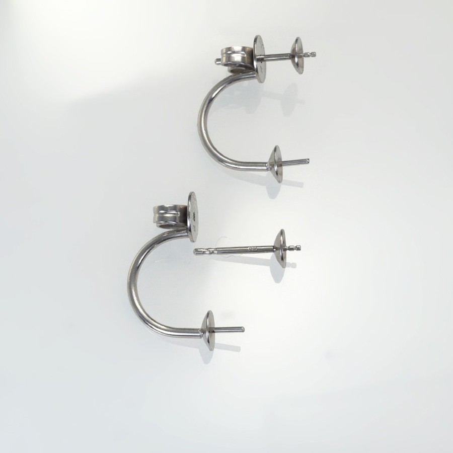 Ref. 228 Doppelohrstecker mit glatten Perlschüsseln