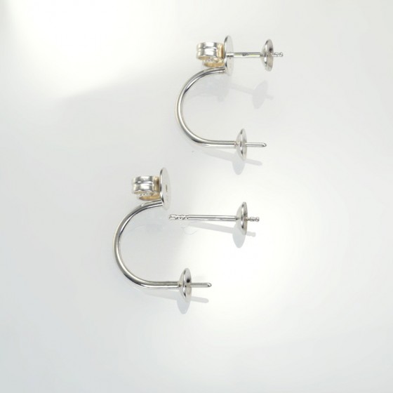 Ref. 228 Doppelohrstecker mit glatten Perlschüsseln