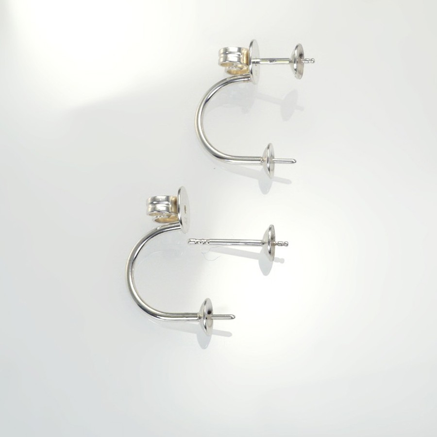 Ref. 228 Doppelohrstecker mit glatten Perlschüsseln